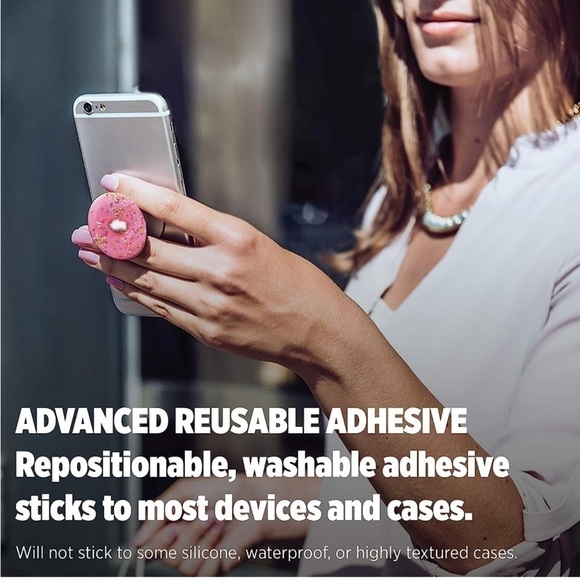 🏷️ 4/$25 NWT Pink Sprinkles Donut PopSocket Collapsible Grip Stand - Picture 3 of 9
